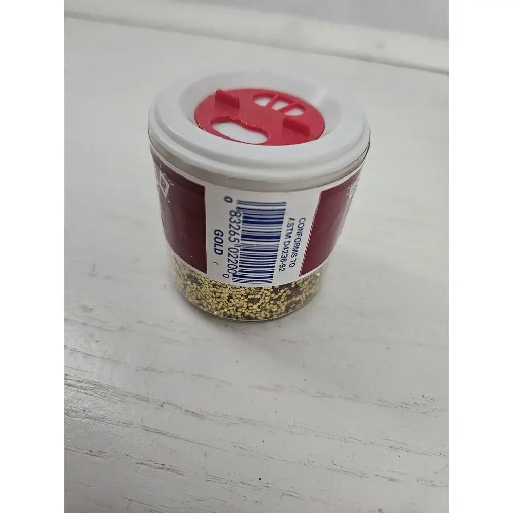 Vintage Glitter Glitterex‎ Corp 2oz Gold Made In USA Open 95% Full